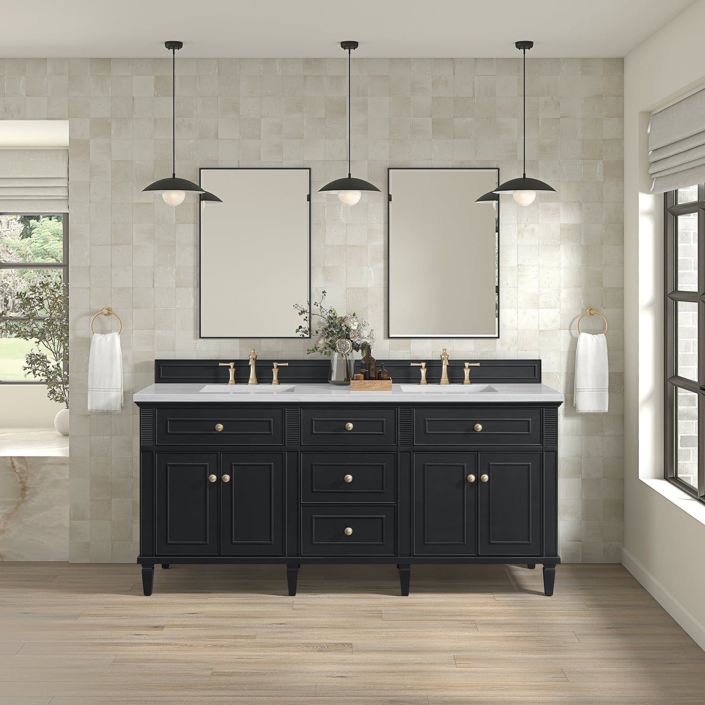Lorelai 72" Double Vanity in Black Onyx James Martin Vanities Select Your Top 
