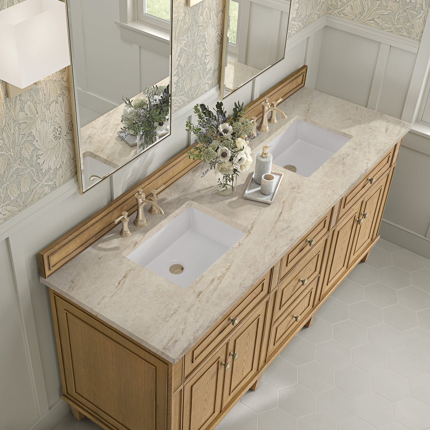 
                  
                    Lorelai 72" Double Vanity in Light Natural Oak James Martin Vanities Tajnar Eclos 
                  
                