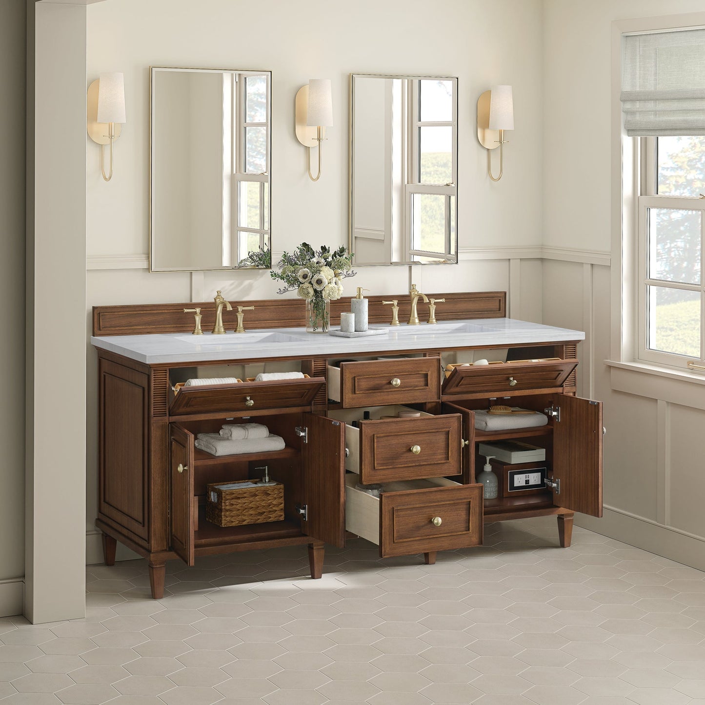 
                  
                    Lorelai 72" Double Vanity in Mid-Century Walnut James Martin Vanities 
                  
                