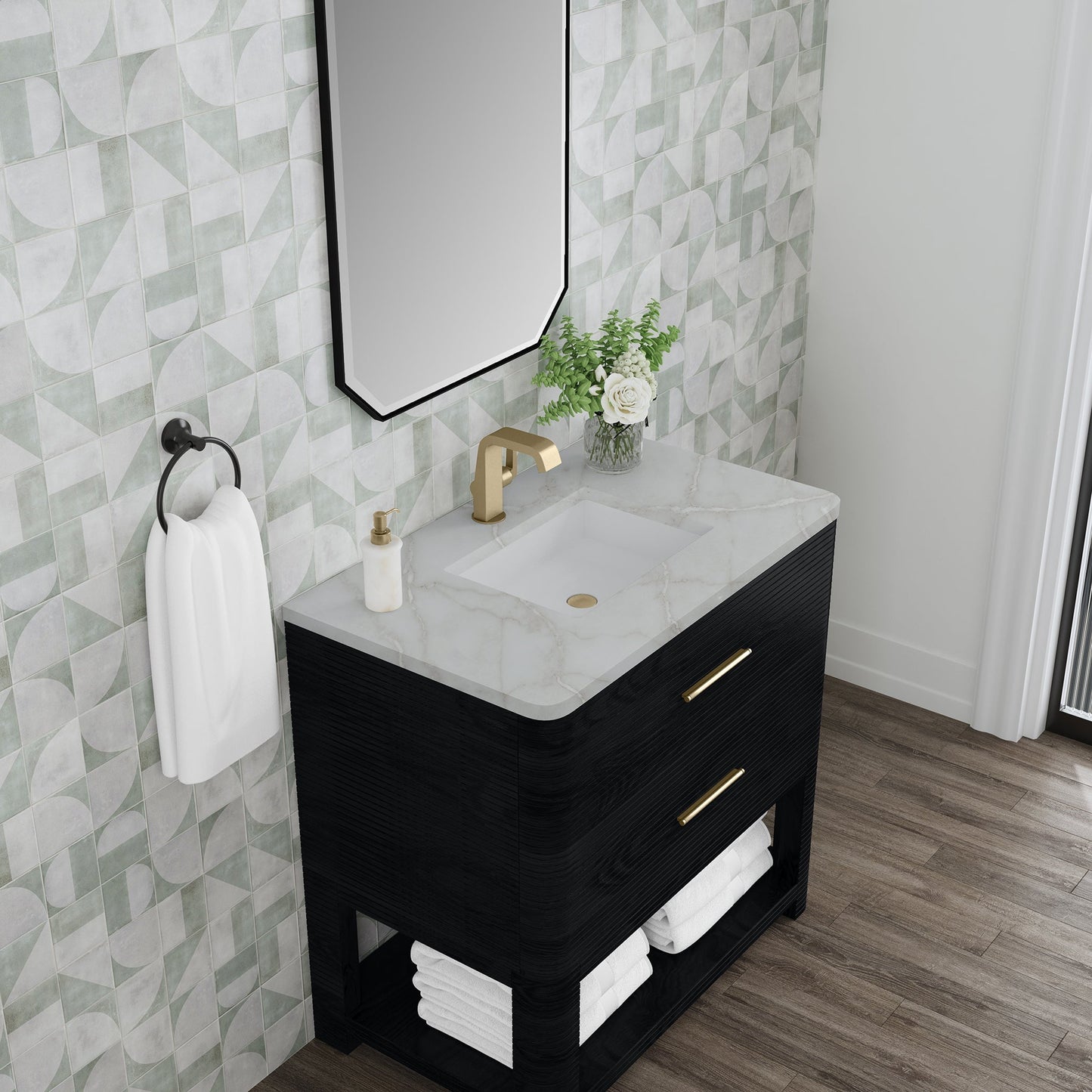 
                  
                    Lucian 36" Single Vanity in Carbon Oak Single Bathroom Vanity James Martin Vanities Victorian Silver Silestone 
                  
                