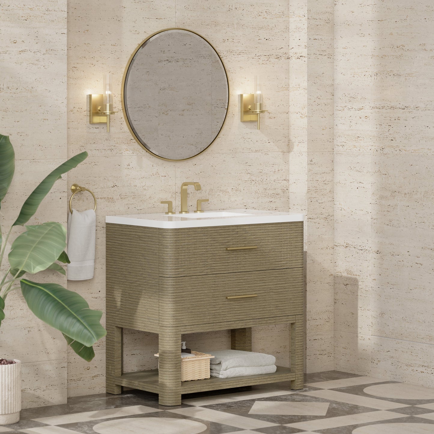 
                  
                    Lucian 36" Single Vanity in Pebble Oak Single Bathroom Vanity James Martin Vanities 
                  
                