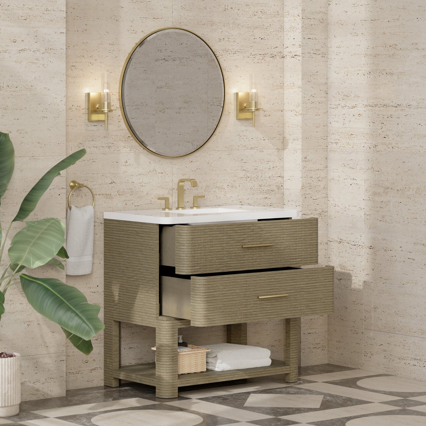 
                  
                    Lucian 36" Single Vanity in Pebble Oak Single Bathroom Vanity James Martin Vanities 
                  
                