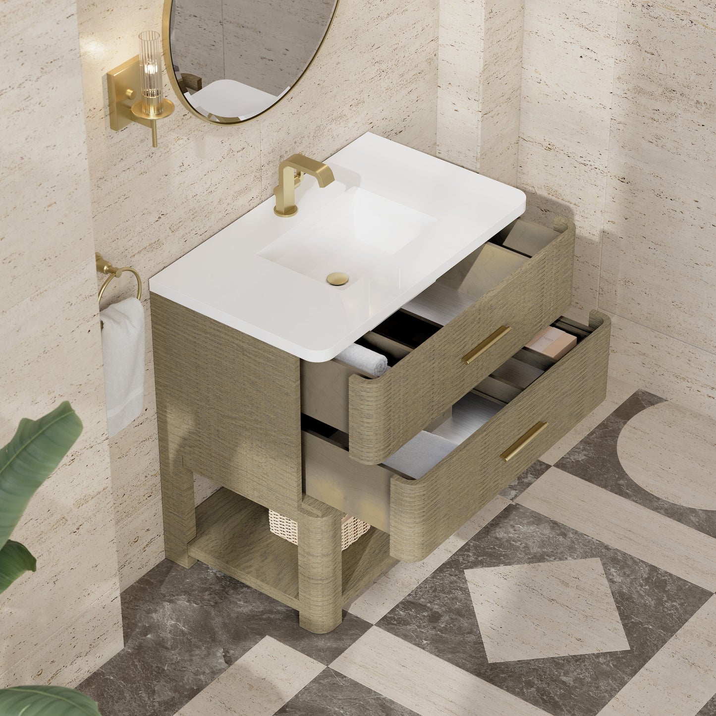 
                  
                    Lucian 36" Single Vanity in Pebble Oak Single Bathroom Vanity James Martin Vanities 
                  
                
