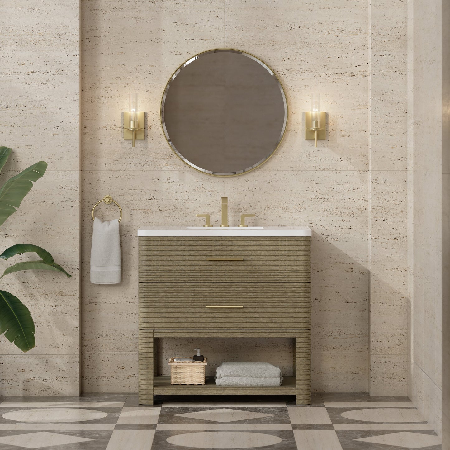 
                  
                    Lucian 36" Single Vanity in Pebble Oak Single Bathroom Vanity James Martin Vanities 
                  
                
