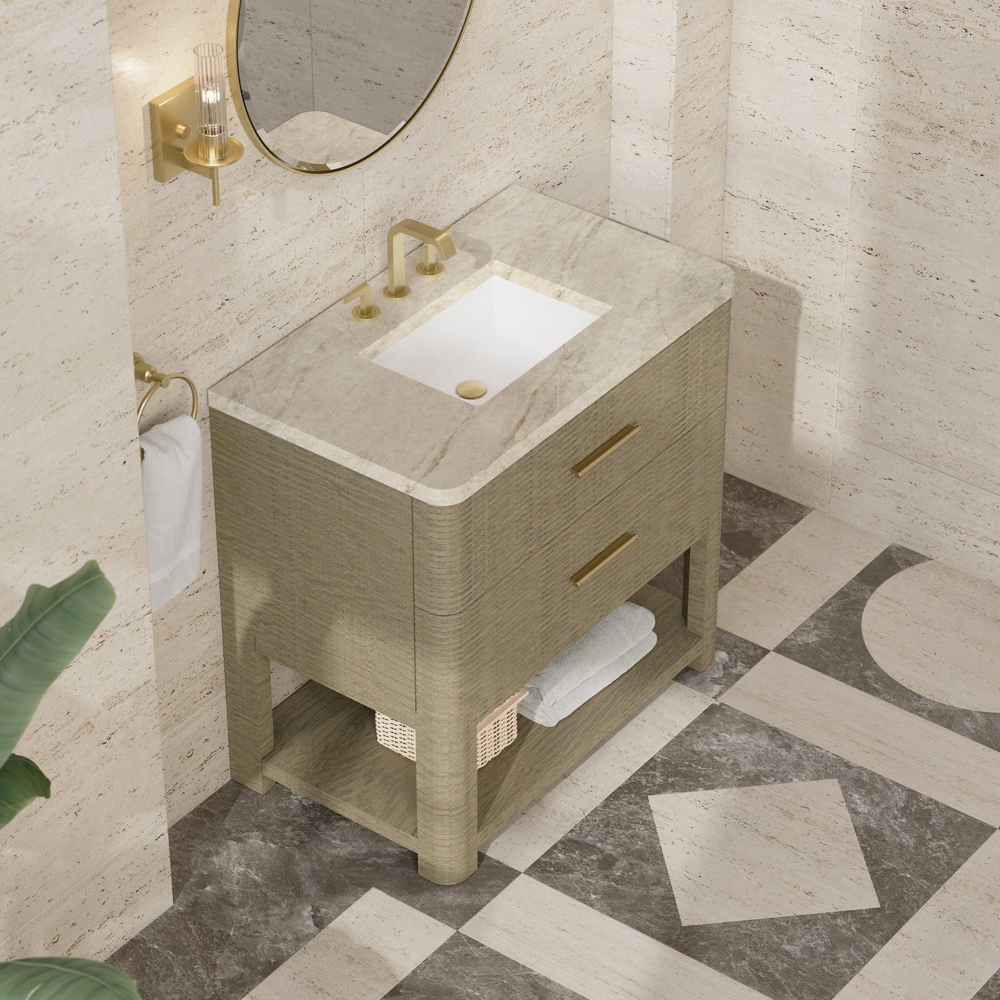 
                  
                    Lucian 36" Single Vanity in Pebble Oak Single Bathroom Vanity James Martin Vanities Tajnar Eclos 
                  
                