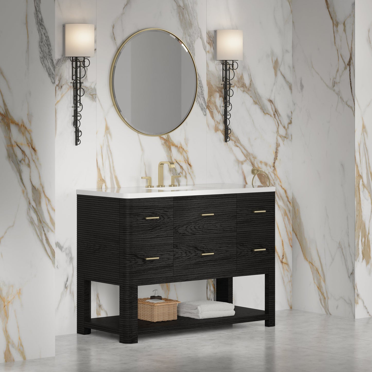 
                  
                    Lucian 48" Single Vanity in Carbon Oak Single Bathroom Vanity James Martin Vanities 
                  
                