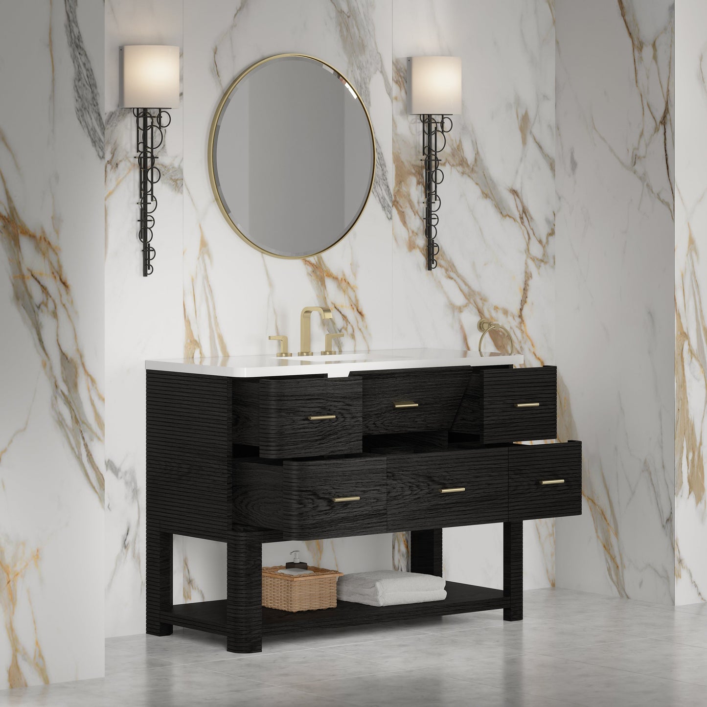 
                  
                    Lucian 48" Single Vanity in Carbon Oak Single Bathroom Vanity James Martin Vanities 
                  
                