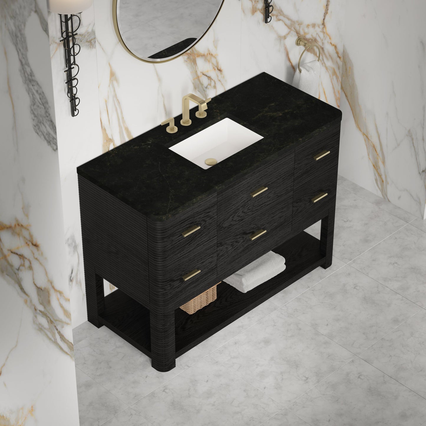 
                  
                    Lucian 48" Single Vanity in Carbon Oak Single Bathroom Vanity James Martin Vanities Phantome Eclos 
                  
                