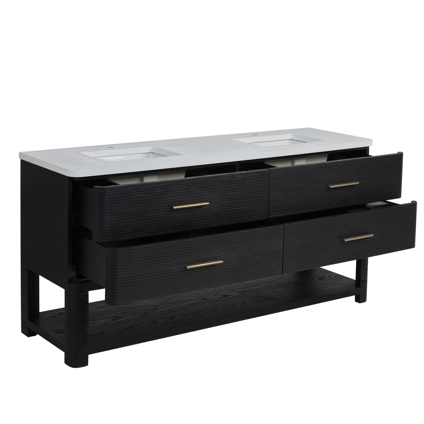 
                  
                    Lucian 72" Double Vanity in Carbon Oak Double bathroom Vanity James Martin Vanities 
                  
                