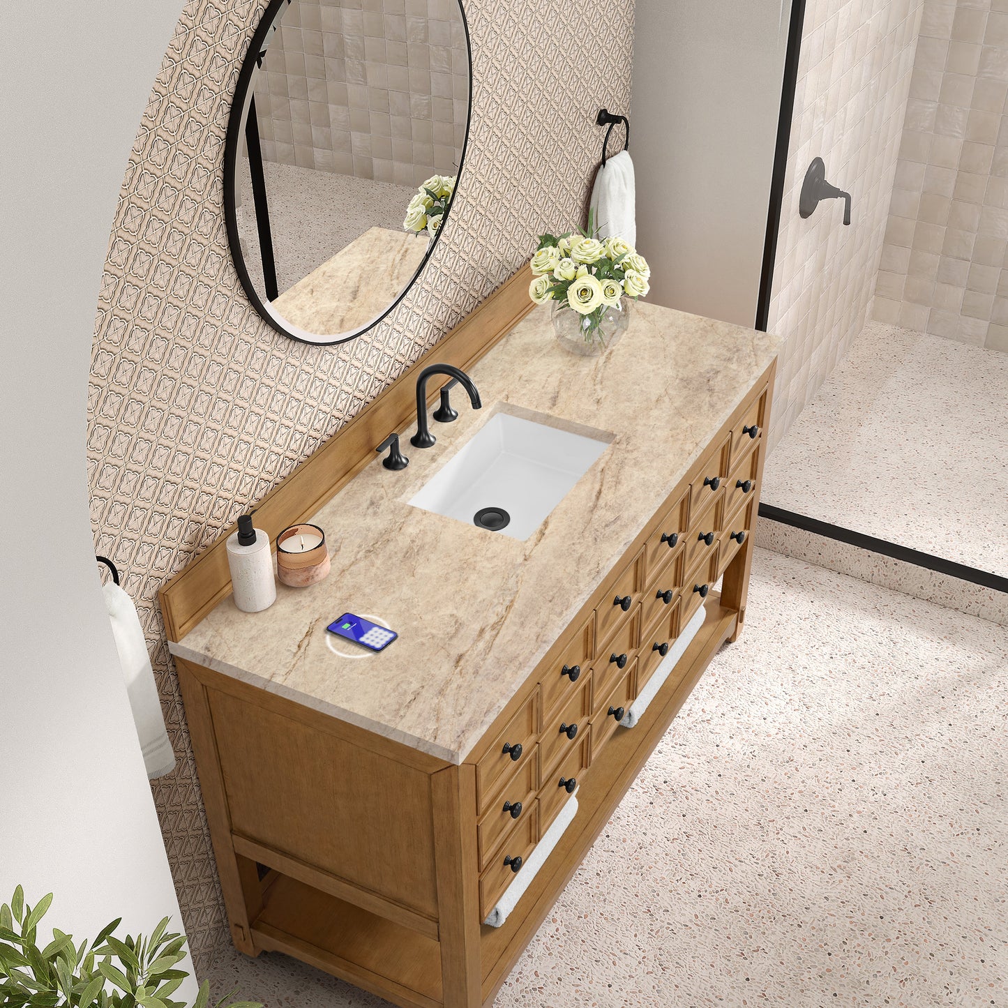 
                  
                    Malibu 60" Single Bathroom Vanity Single Bathroom Vanity James Martin Vanities FreePower-Enabled Tajnar Eclos 
                  
                