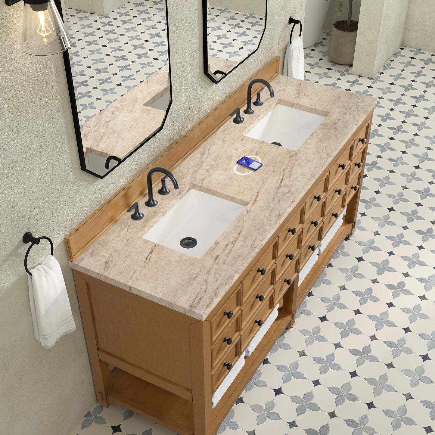
                  
                    Malibu 72" Double Bathroom Vanity in Amber Birch Double bathroom Vanity James Martin Vanities FreePower-Enabled Tajnar Eclos 
                  
                