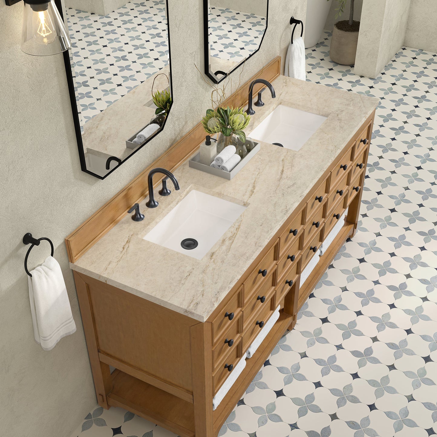 
                  
                    Malibu 72" Double Bathroom Vanity in Amber Birch Double bathroom Vanity James Martin Vanities Tajnar Eclos 
                  
                