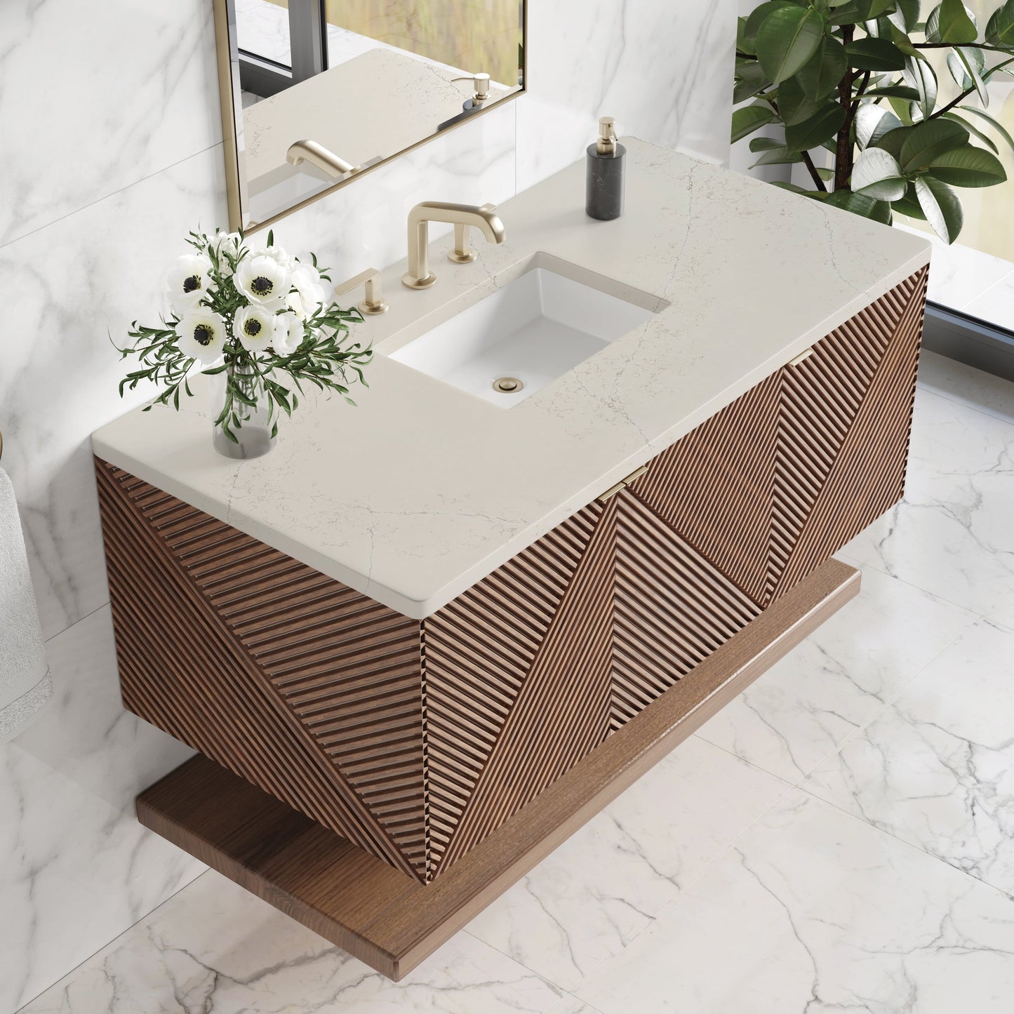 
                  
                    Marcello 48" Single Vanity in Chestnut Single Bathroom Vanity James Martin Vanities Siberian Silestone 
                  
                