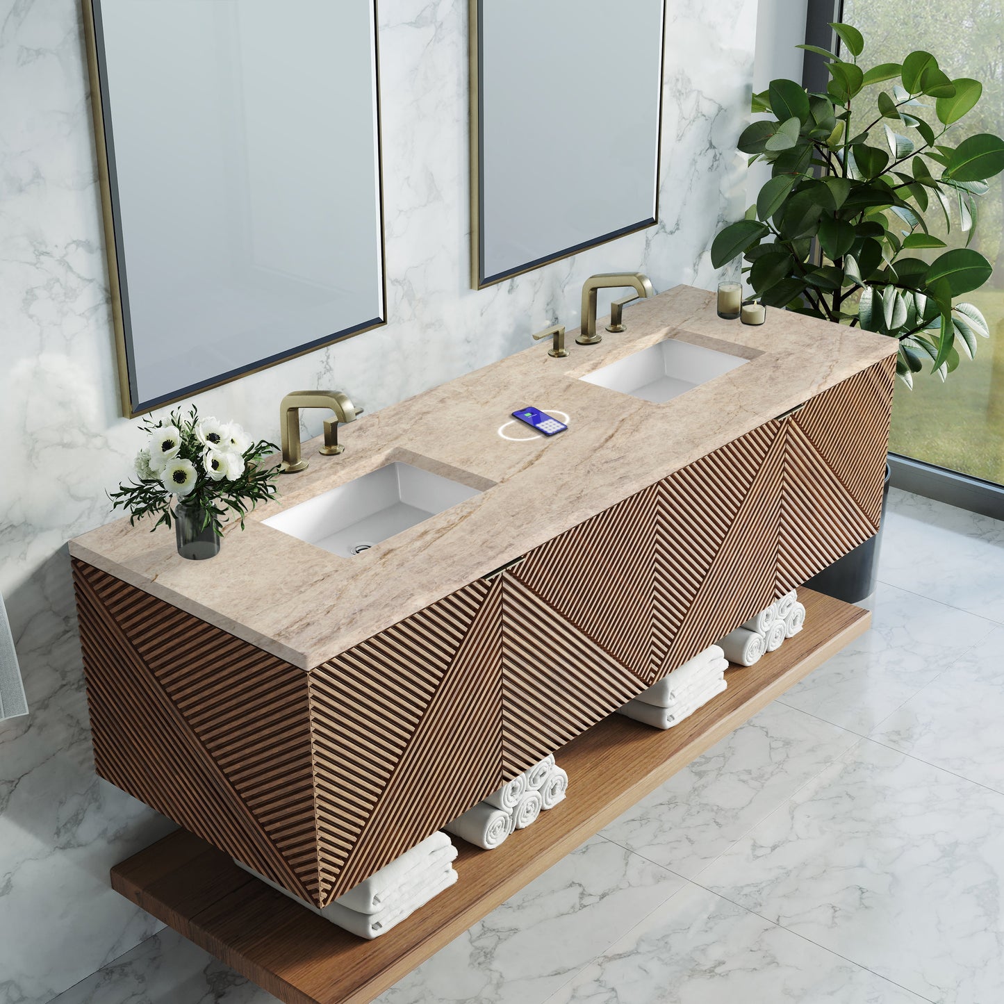 
                  
                    Marcello 72" Vanity in Chestnut Double Bathroom Vanity James Martin Vanities FreePower-Enabled Tajnar Eclos 
                  
                