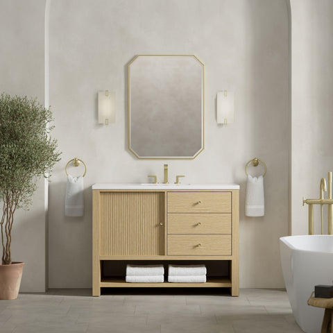 Marigot 48" Single Vanity in Sunwashed Oak Single Bathroom Vanity James Martin Vanities 