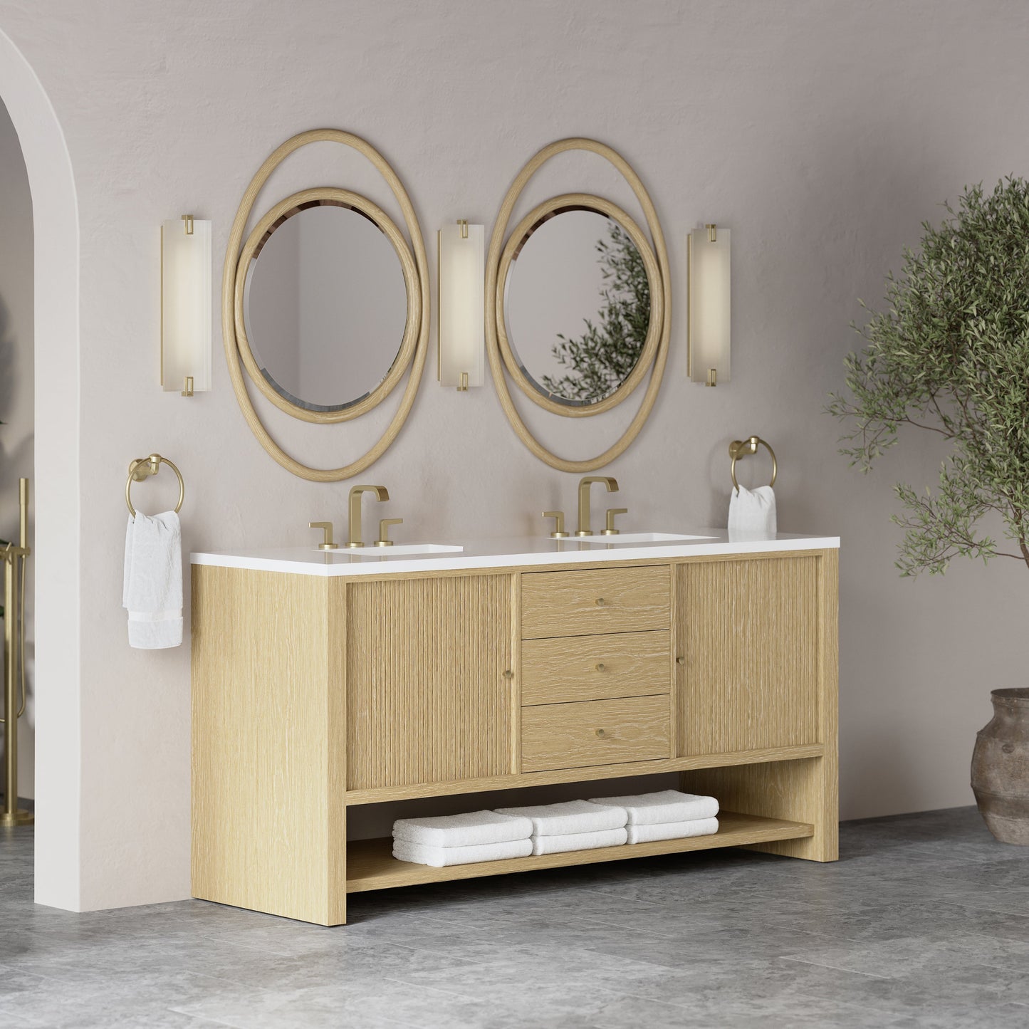 
                  
                    Marigot 72" Double Vanity in Sunwashed Oak Double bathroom Vanity James Martin Vanities 
                  
                
