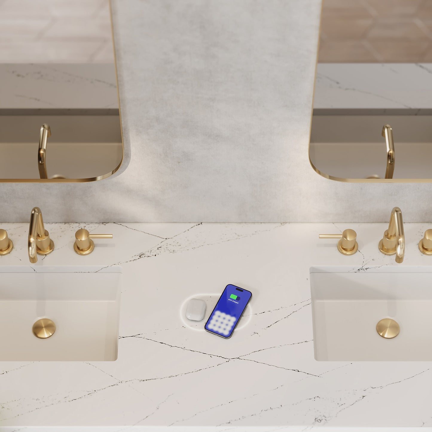 
                  
                    Marigot 72" Double Vanity in Sunwashed Oak Double bathroom Vanity James Martin Vanities FreePower-Enabled Ethereal Noctis Silestone 
                  
                