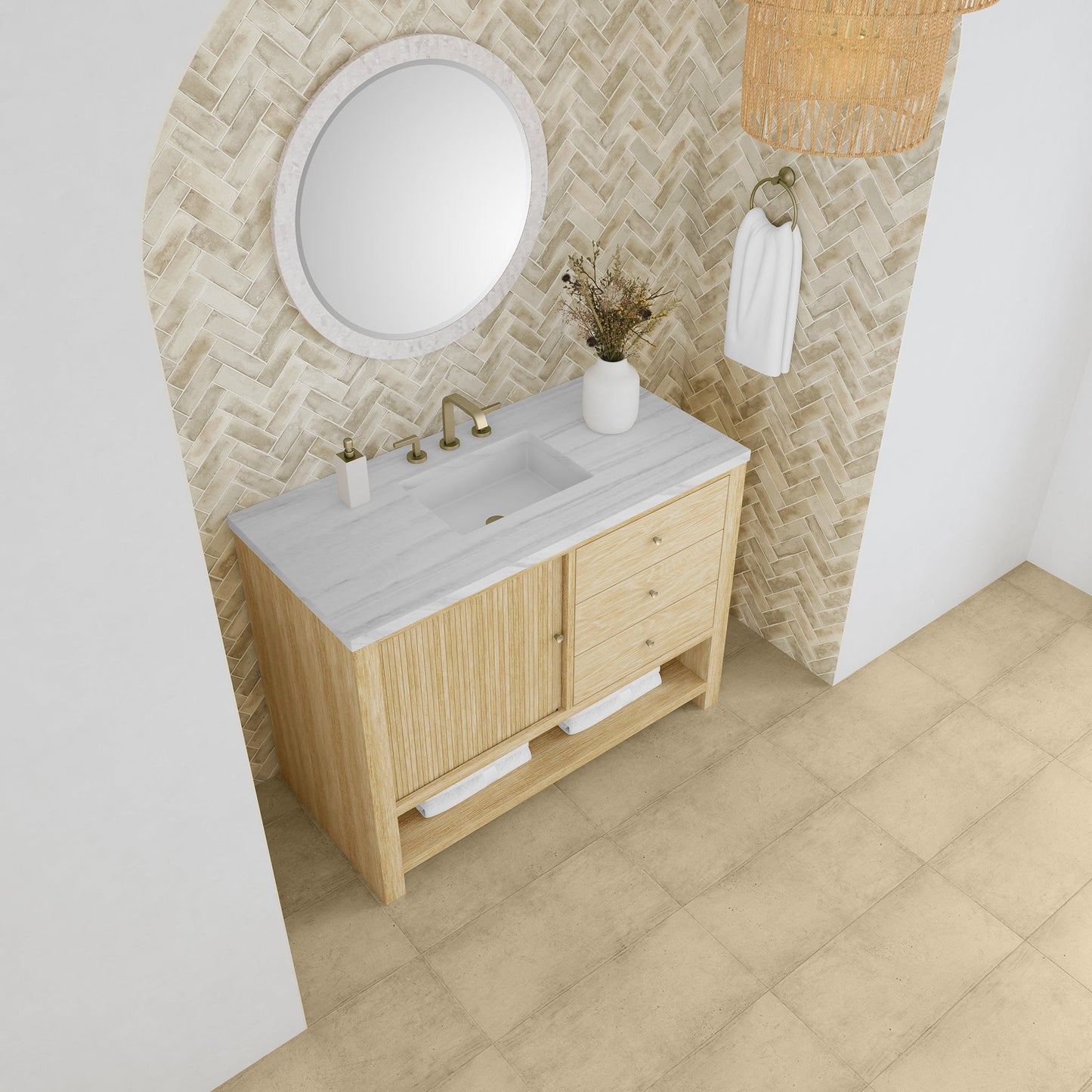 
                  
                    Marigot Single 48" Single Vanity Single Bathroom Vanity James Martin Vanities Arctic Fall solid surface 
                  
                