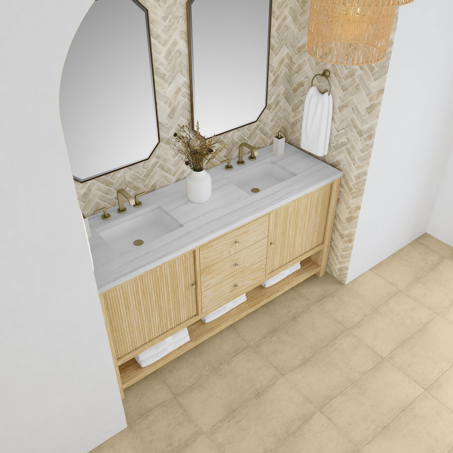 
                  
                    Marigot Single 72" Double Vanity Double bathroom Vanity James Martin Vanities Arctic Fall solid surface 
                  
                