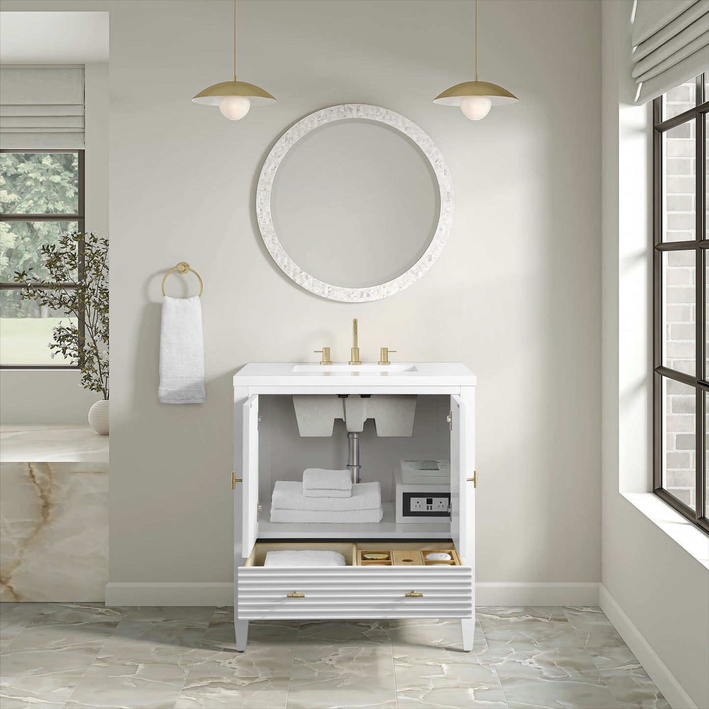 
                  
                    Myrrin 30" Single Vanity in Bright White - James Martin Vanities
                  
                