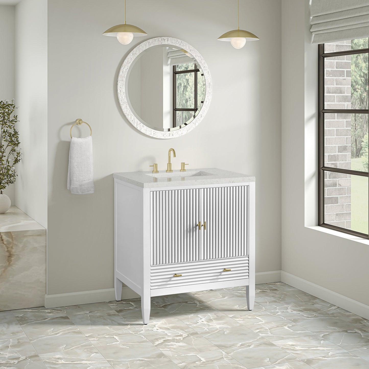 
                  
                    Myrrin 30" Single Vanity in Bright White Single Bathroom Vanity James Martin Vanities 
                  
                