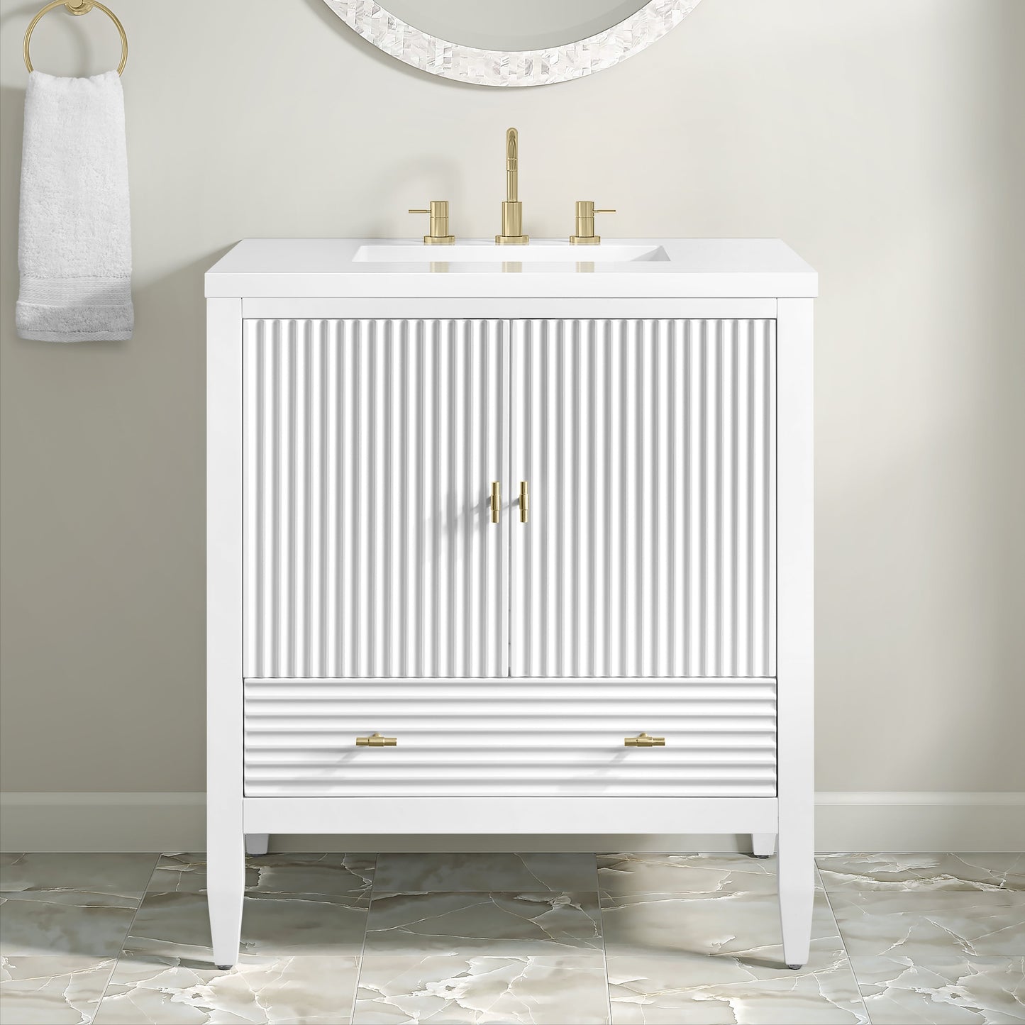 
                  
                    Myrrin 30" Single Vanity in Bright White Single Bathroom Vanity James Martin Vanities 
                  
                