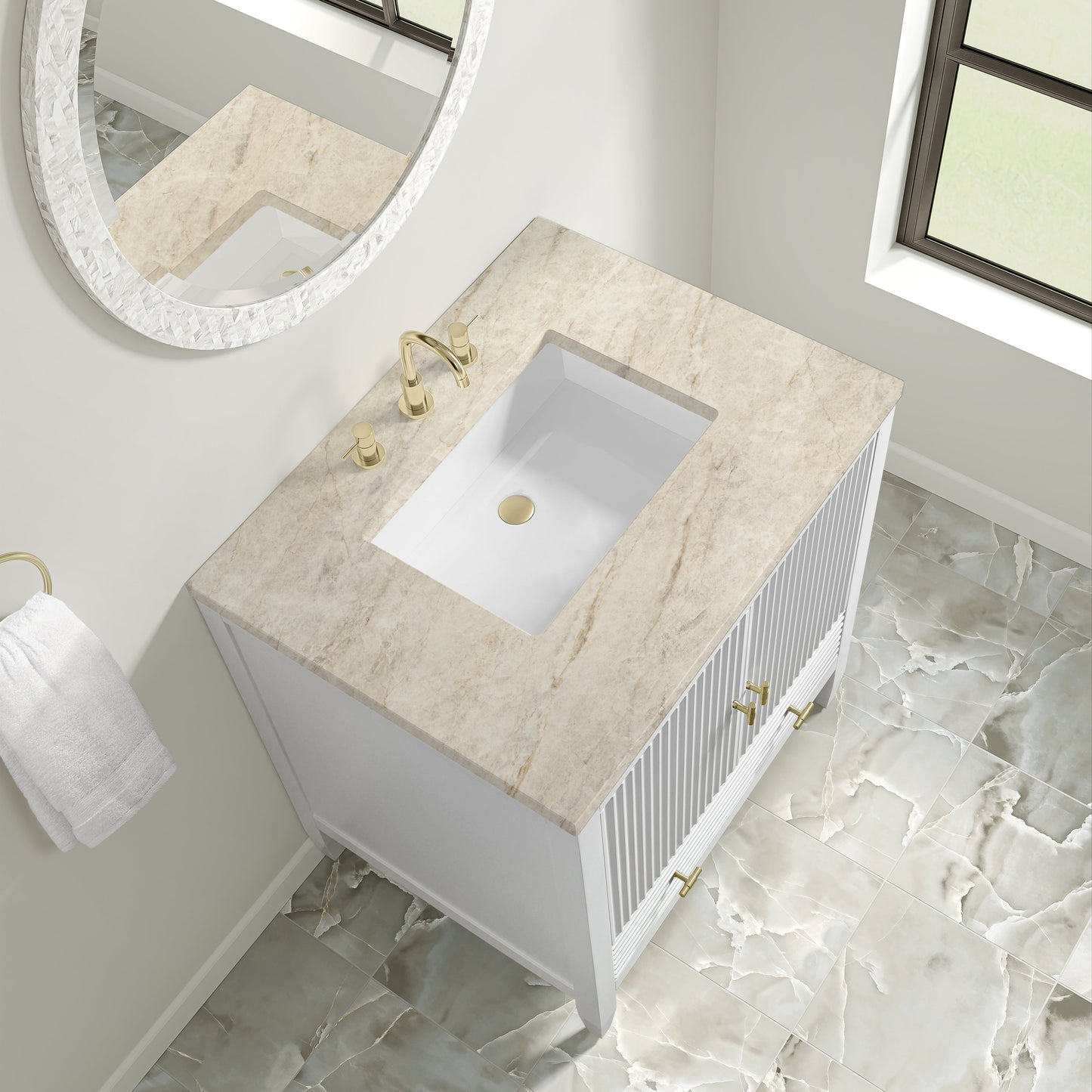 
                  
                    Myrrin 30" Single Vanity in Bright White - James Martin Vanities
                  
                