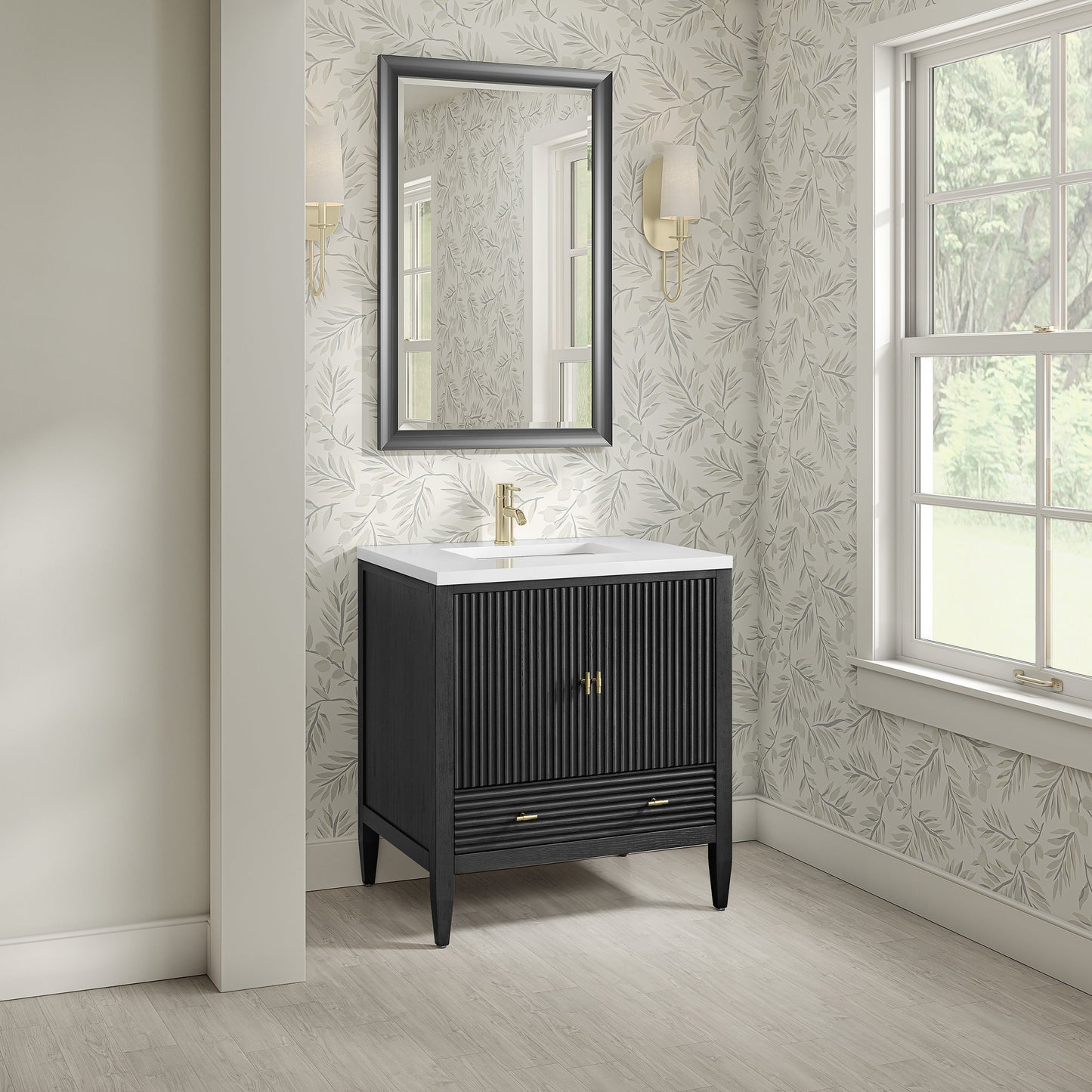 
                  
                    Myrrin 30" Single Vanity in Carbon Oak Single Bathroom Vanity James Martin Vanities 
                  
                