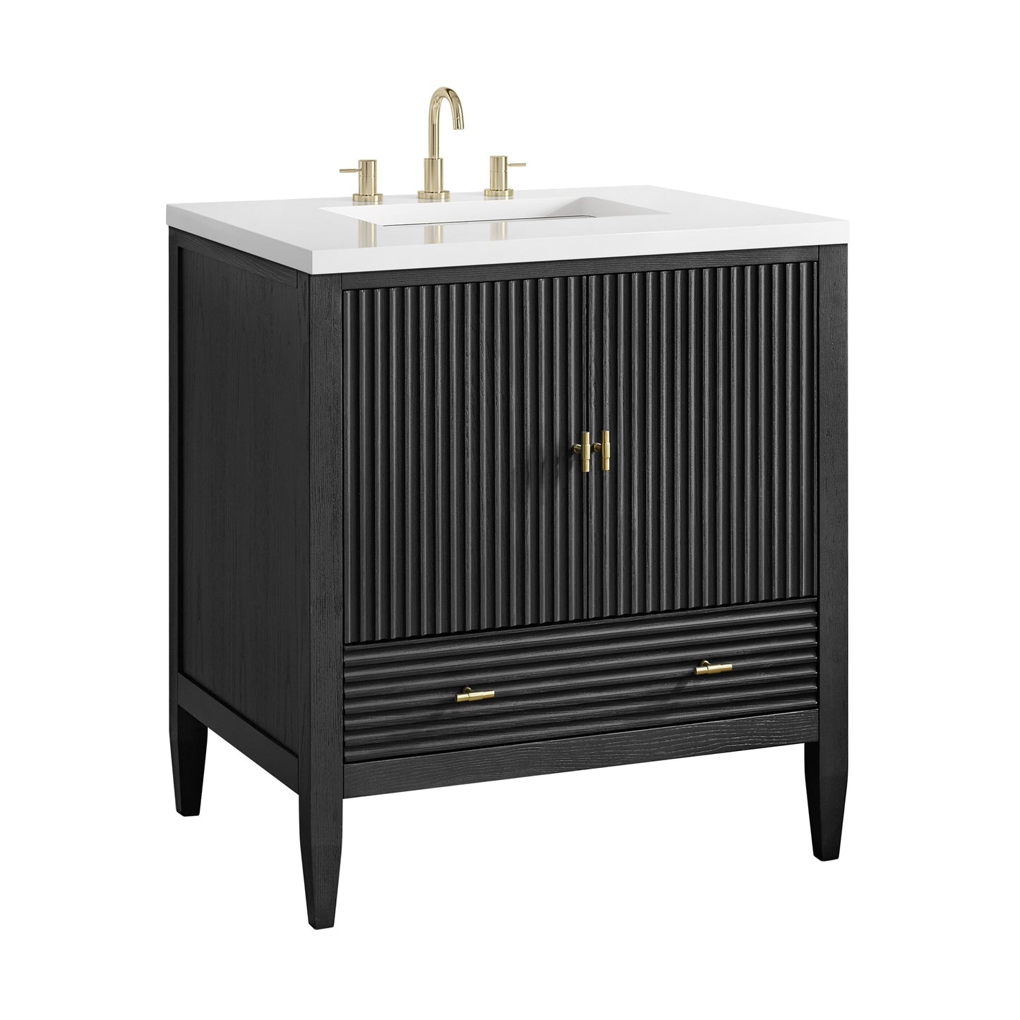 
                  
                    Myrrin 30" Single Vanity in Carbon Oak Single Bathroom Vanity James Martin Vanities 
                  
                
