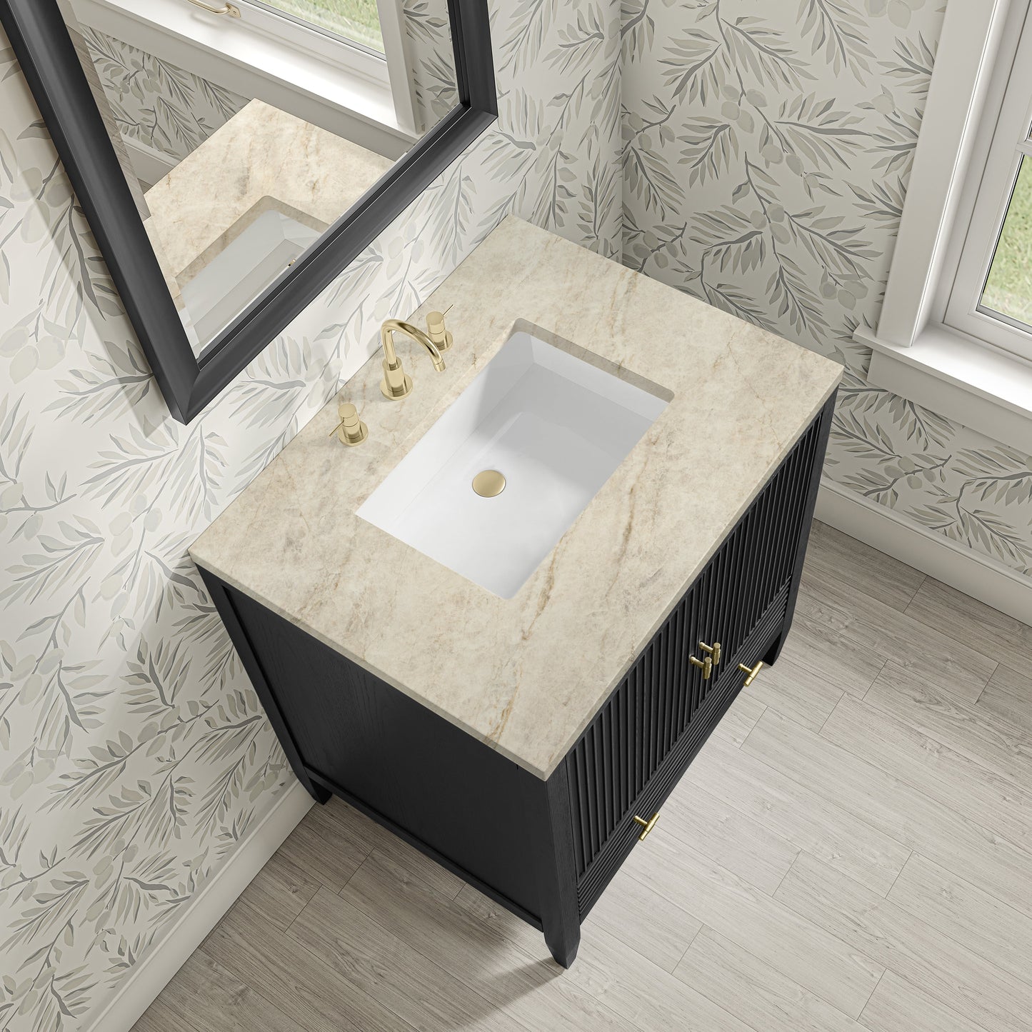 
                  
                    Myrrin 30" Single Vanity in Carbon Oak Single Bathroom Vanity James Martin Vanities Tajnar Eclos 
                  
                