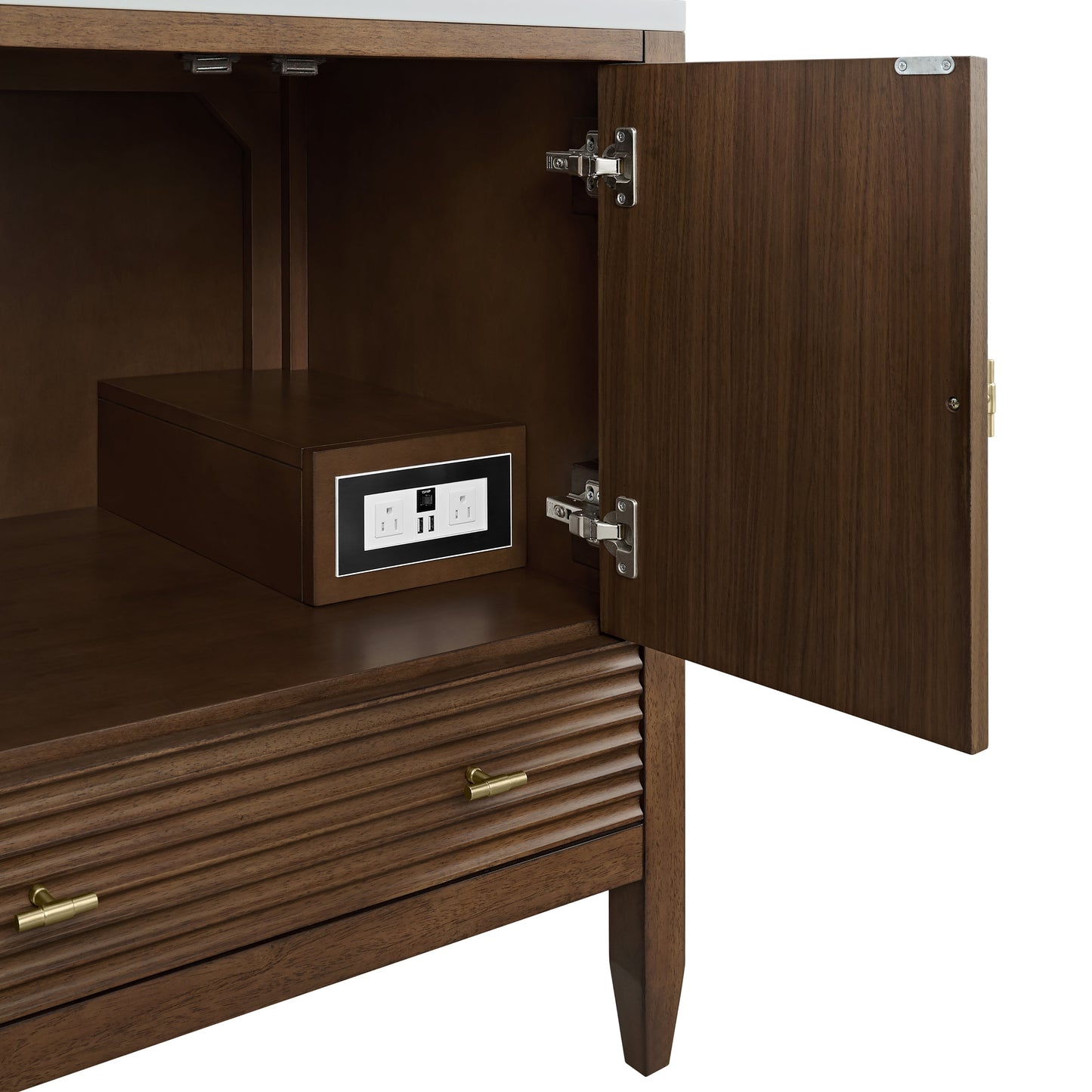 
                  
                    Myrrin 30" Single Vanity in Mid-Century Walnut Single Bathroom Vanity James Martin Vanities 
                  
                