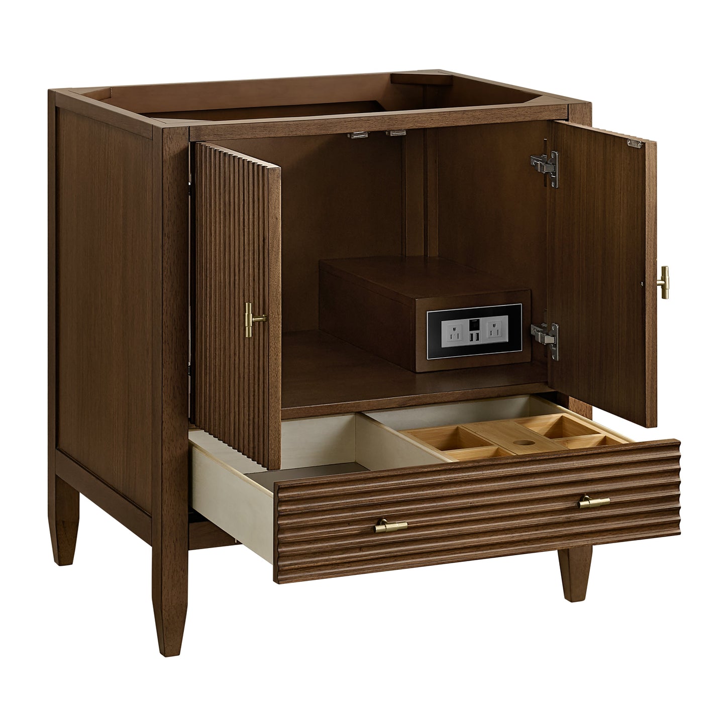 
                  
                    Myrrin 30" Single Vanity in Mid-Century Walnut Single Bathroom Vanity James Martin Vanities 
                  
                