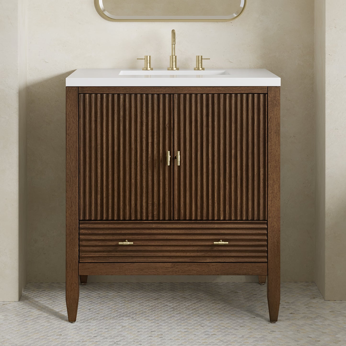 
                  
                    Myrrin 30" Single Vanity in Mid-Century Walnut - James Martin Vanities
                  
                