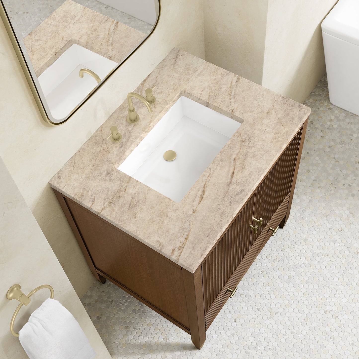 
                  
                    Myrrin 30" Single Vanity in Mid-Century Walnut Single Bathroom Vanity James Martin Vanities Tajnar Eclos 
                  
                