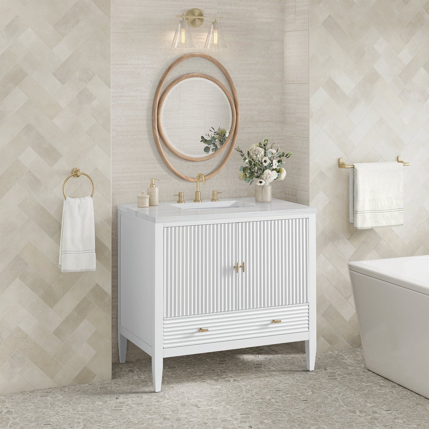 
                  
                    Myrrin 36" Single Vanity in Bright White Single Bathroom Vanity James Martin Vanities 
                  
                
