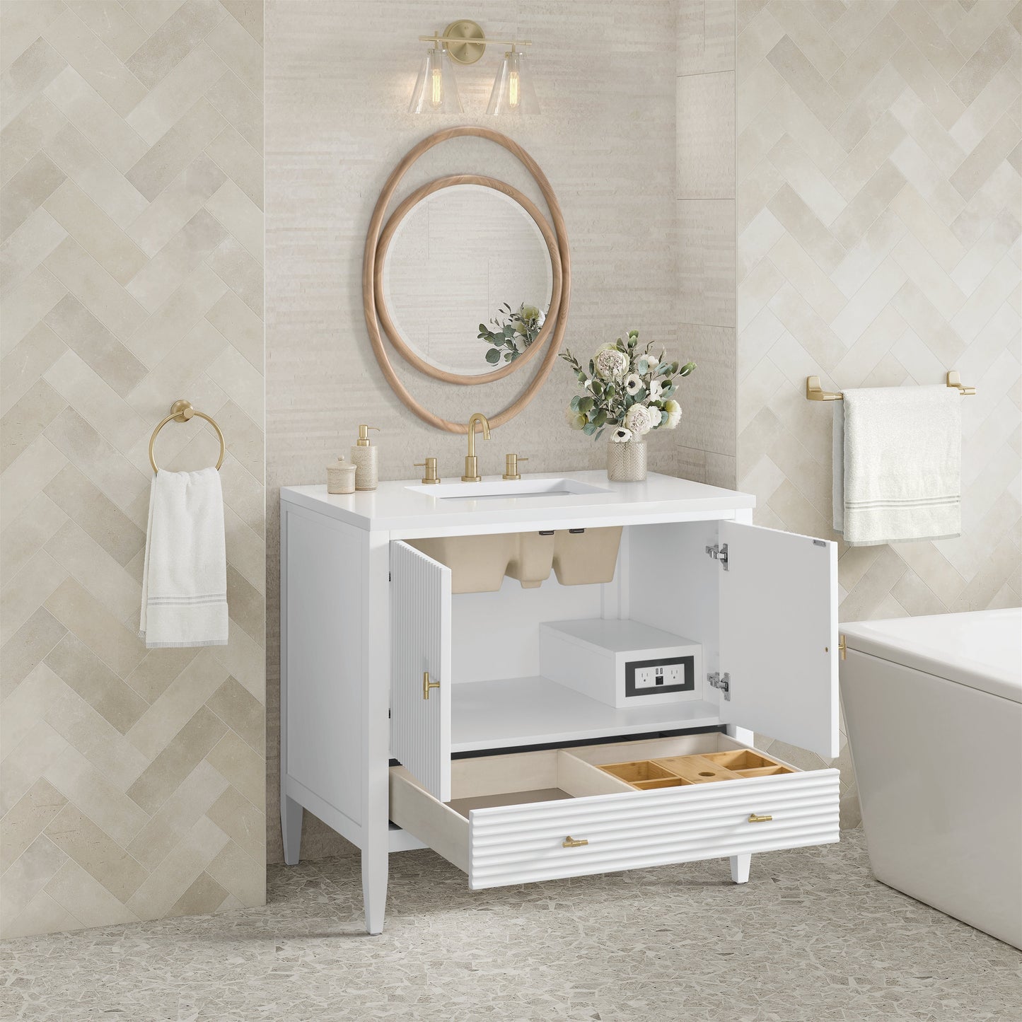 
                  
                    Myrrin 36" Single Vanity in Bright White - James Martin Vanities
                  
                