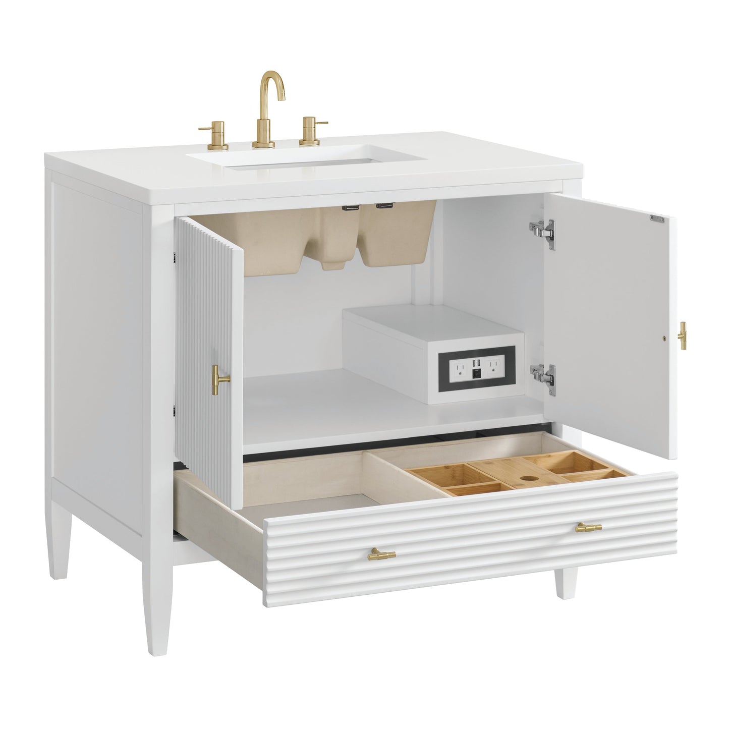 
                  
                    Myrrin 36" Single Vanity in Bright White Single Bathroom Vanity James Martin Vanities 
                  
                