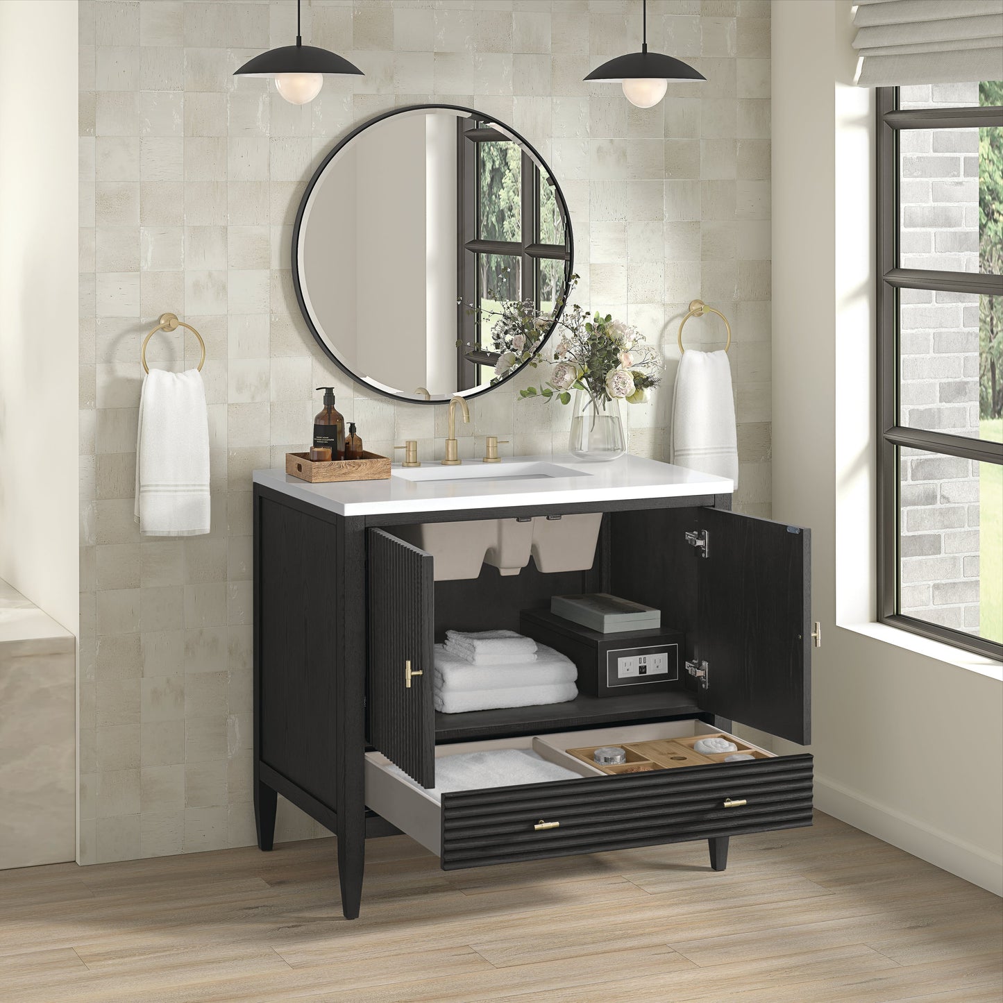 
                  
                    Myrrin 36" Single Vanity in Carbon Oak - James Martin Vanities
                  
                