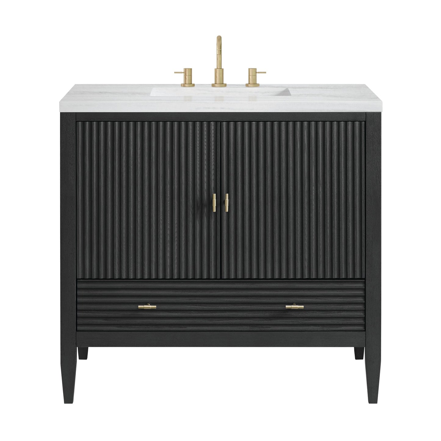 
                  
                    Myrrin 36" Single Vanity in Carbon Oak Single Bathroom Vanity James Martin Vanities 
                  
                