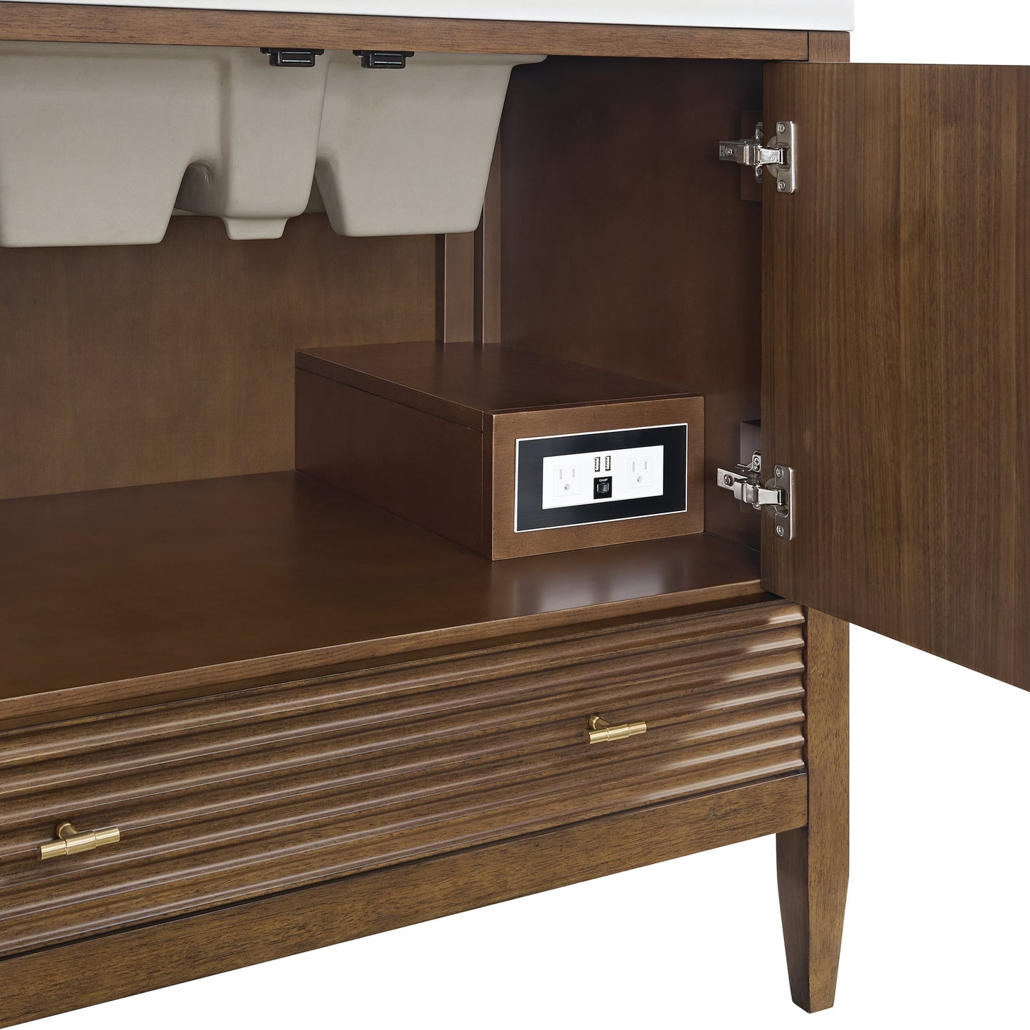 
                  
                    Myrrin 36" Single Vanity in Mid-Century Walnut Single Bathroom Vanity James Martin Vanities 
                  
                