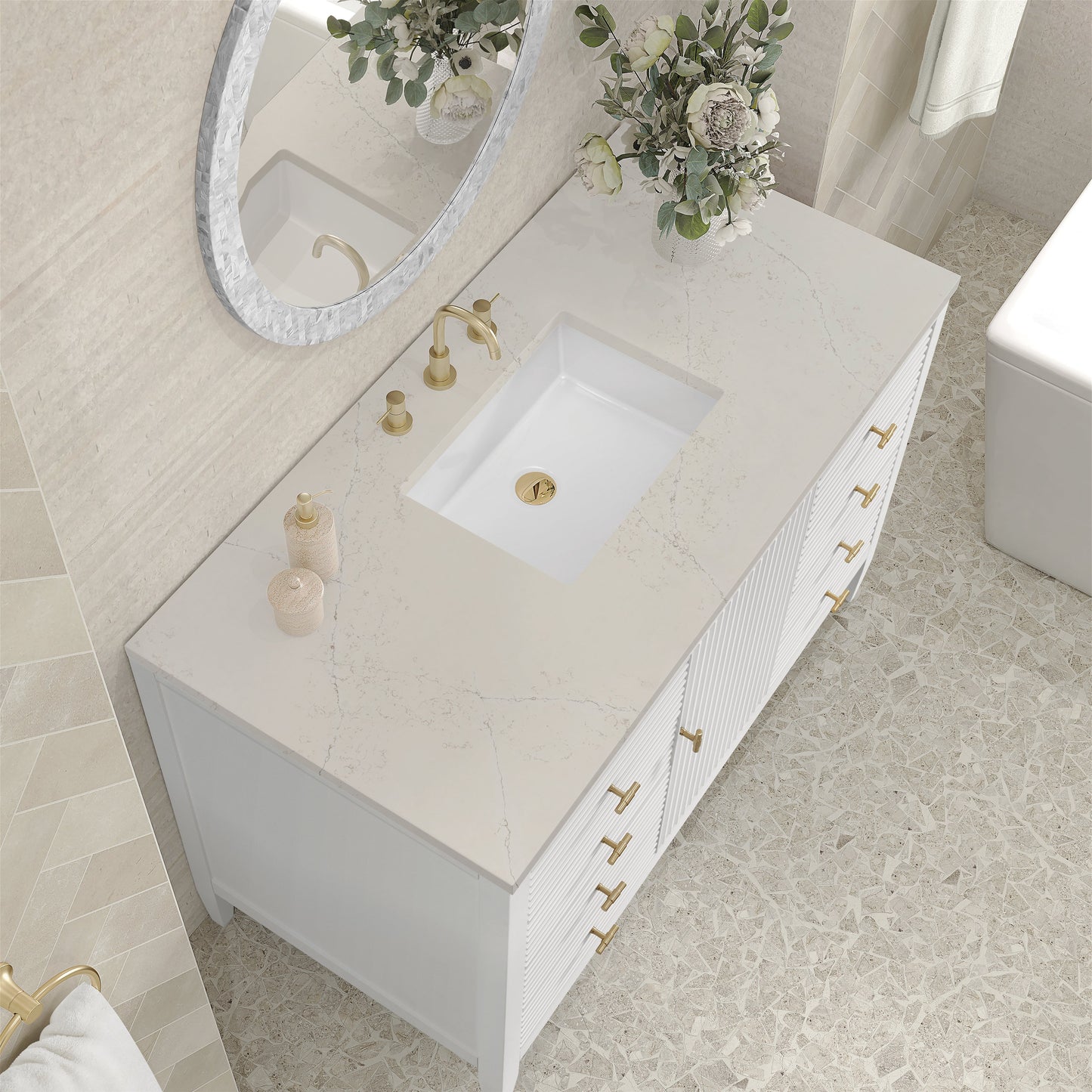 
                  
                    Myrrin 48" Single Vanity in Bright White - James Martin Vanities
                  
                