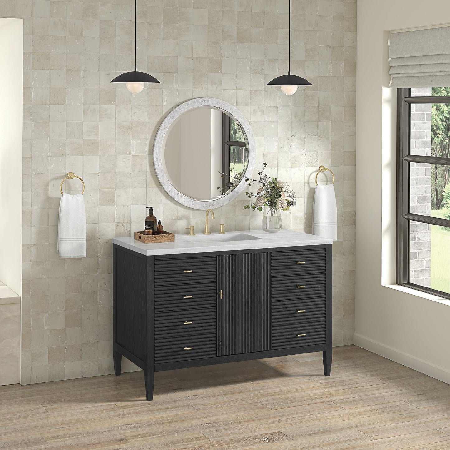 
                  
                    Myrrin 48" Single Vanity in Carbon Oak Single Bathroom Vanity James Martin Vanities 
                  
                