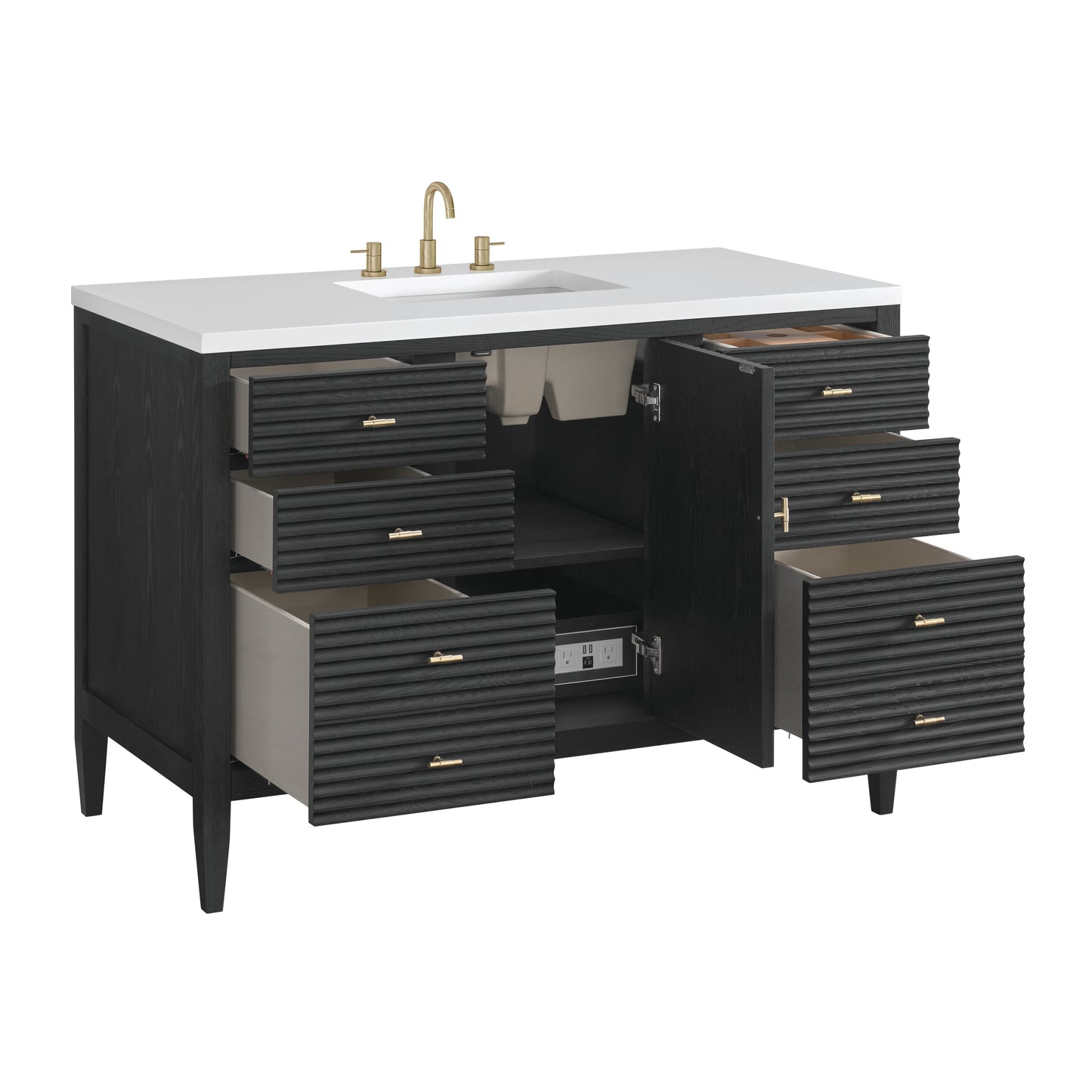 
                  
                    Myrrin 48" Single Vanity in Carbon Oak Single Bathroom Vanity James Martin Vanities 
                  
                