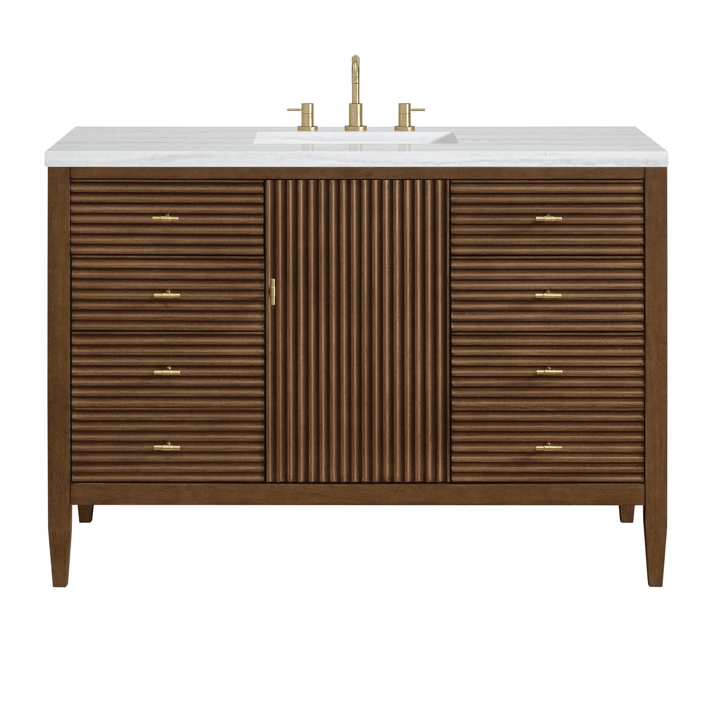 
                  
                    Myrrin 48" Single Vanity in Mid-Century Walnut Single Bathroom Vanity James Martin Vanities 
                  
                