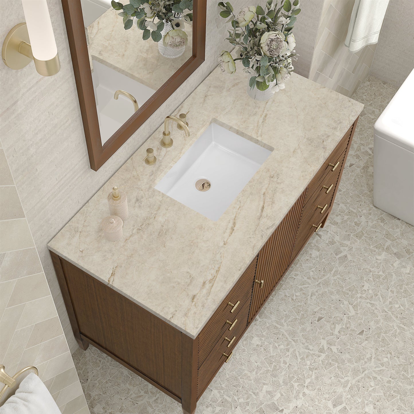 
                  
                    Myrrin 48" Single Vanity in Mid-Century Walnut - James Martin Vanities
                  
                