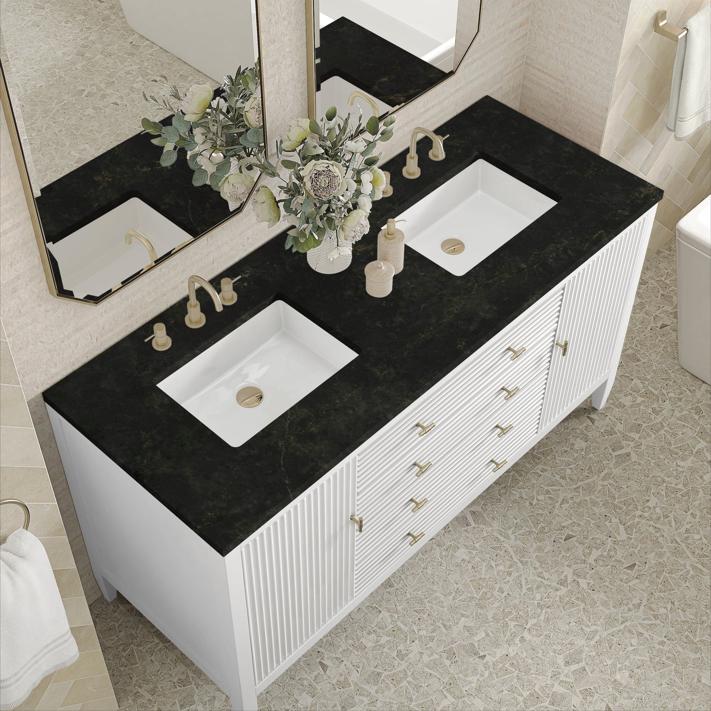 
                  
                    Myrrin 60" Double Vanity in Bright White - James Martin Vanities
                  
                