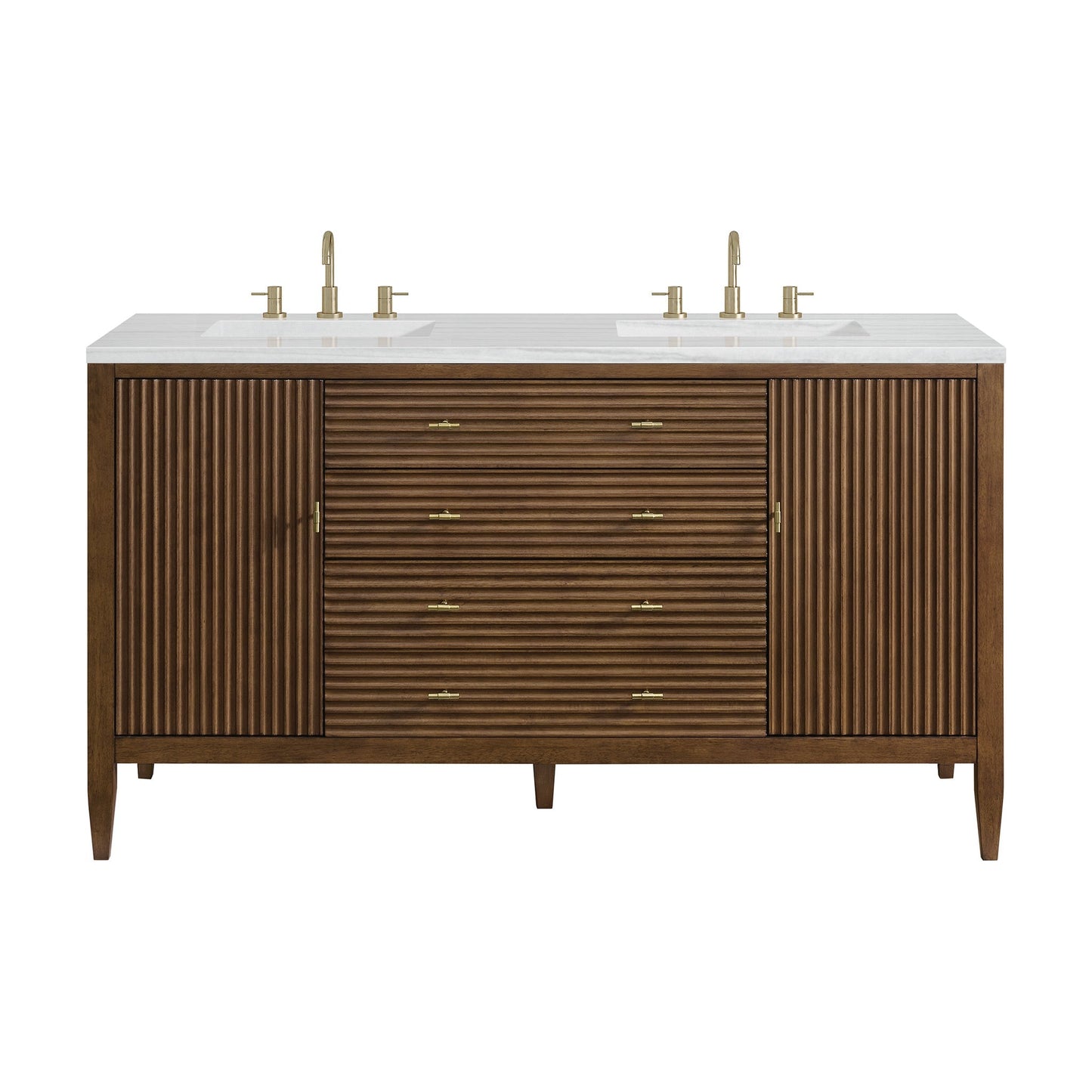 
                  
                    Myrrin 60" Double Vanity in Mid-Century Walnut Double bathroom Vanity James Martin Vanities 
                  
                
