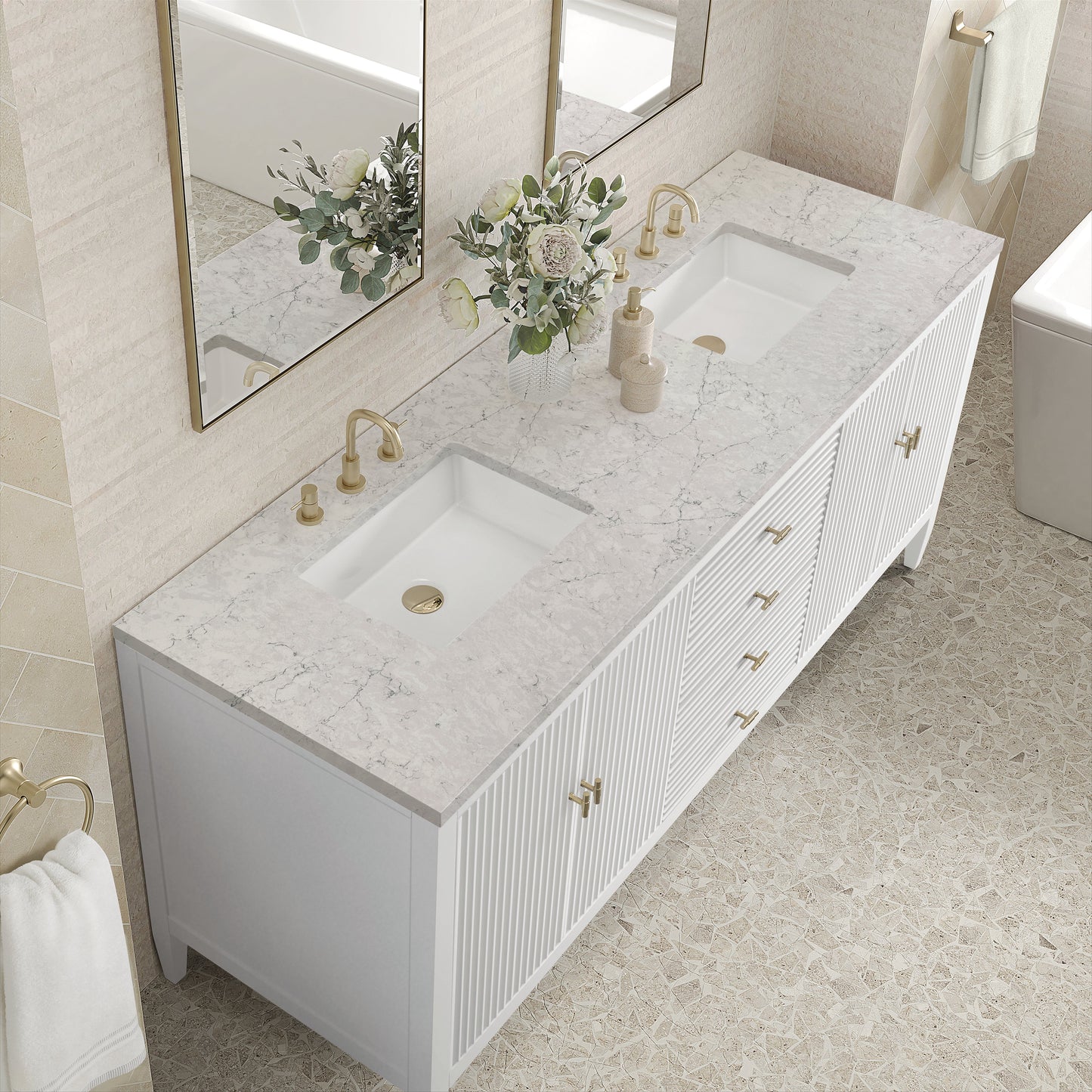 
                  
                    Myrrin 72" Double Vanity in Bright White - James Martin Vanities
                  
                