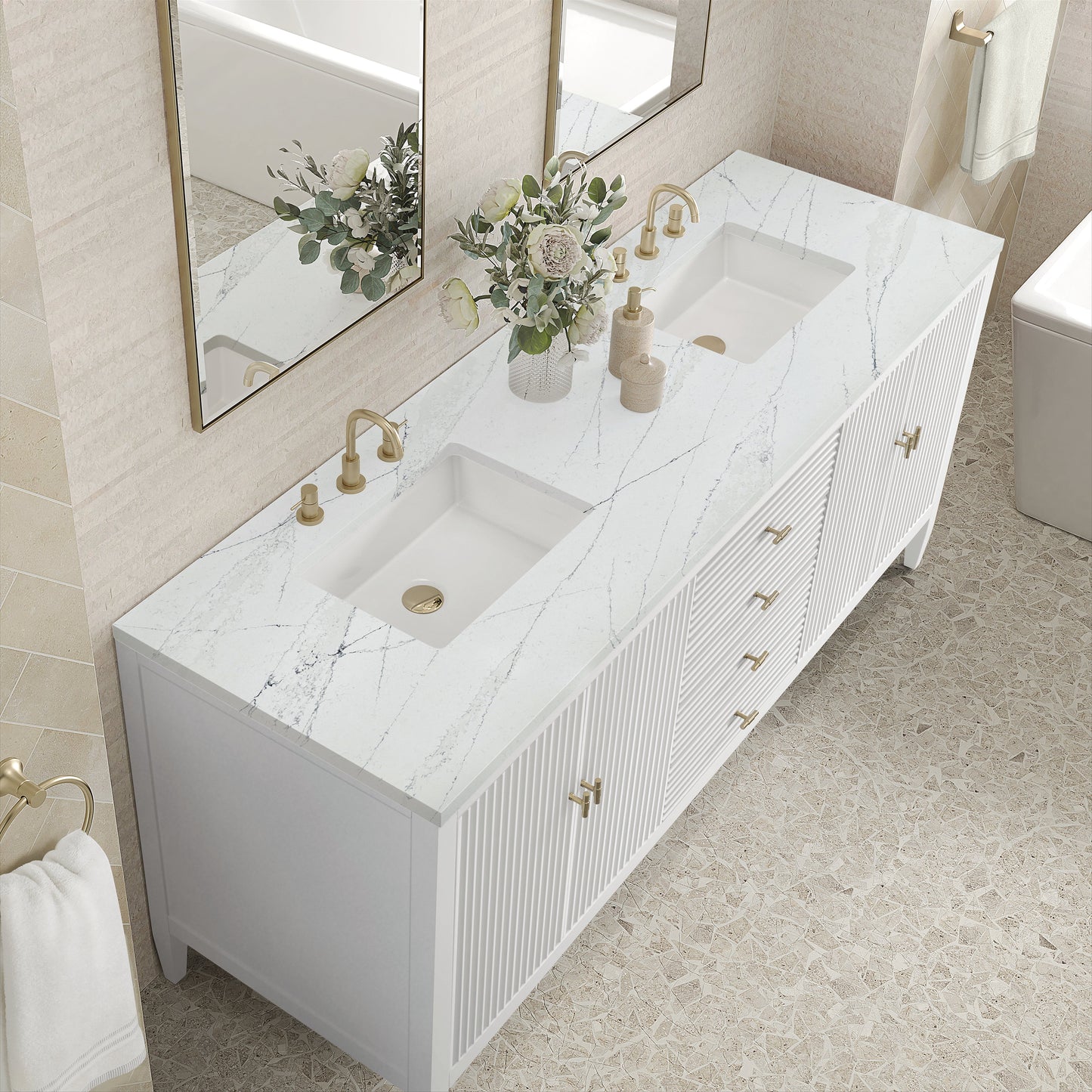 
                  
                    Myrrin 72" Double Vanity in Bright White - James Martin Vanities
                  
                