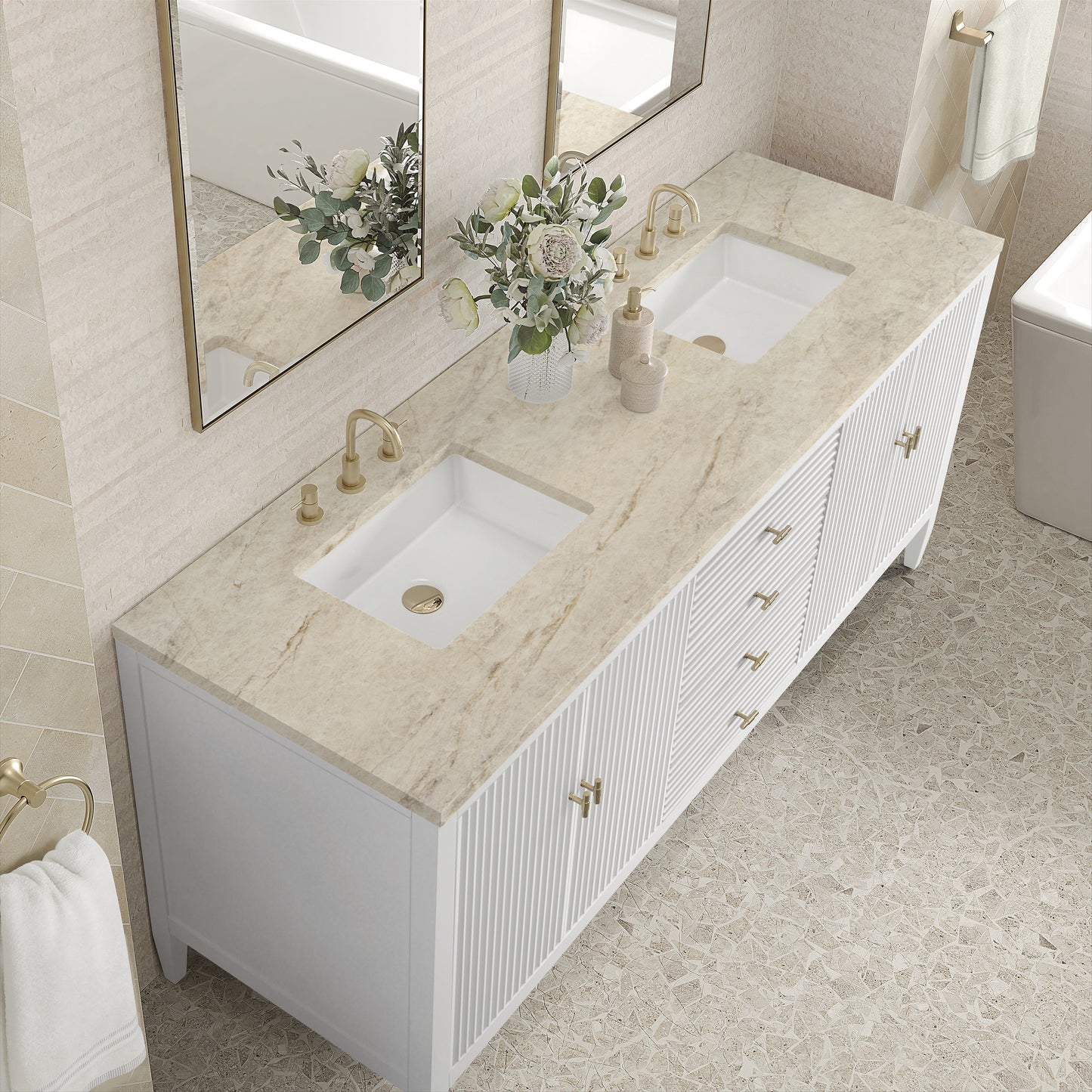 
                  
                    Myrrin 72" Double Vanity in Bright White - James Martin Vanities
                  
                